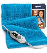 GENIANI Electric Heating Pad for Back Pain & Cramps Relief, Electric Throw, Self Care Gifts for Women, Heating Pad for Neck & Shoulder, Machine Washable Microplush, Auto Shut Off (12"x24", Tabby Gray) B07T85CNX2
