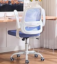 Ergonomic Mesh Office Chair for Home Office, Flip-Up Arms, Breathable Mesh Back & Thick Seat Cushion, Swivel Rolling Computer Desk Chair, BIFMA Certified, Supports 300 lbs (Black Frame/Black Seat)