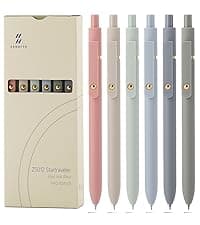 Ddaowanx Gel Pens, 6 Pcs 0.5mm Quick Dry Black Ink Pens Fine Point Smooth Writing Pens, Cute Office School Supplies Gifts for Women