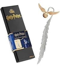 Harry Potter Metal Bookmark with Hanging Charm Golden Snitch Hogwarts Reading Gifts Book Lovers Gift Box (Golden Snitch)