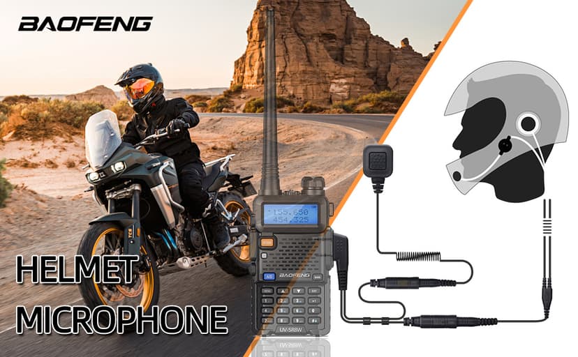 BAOFENG Rugged Radio Helmet Headset with Mic Microphone 2 PIN PTT BF-F8HP Pro UV-5R Mini AR-5RM UV-21R UV32 DM32 Two Way Radio Walkie Talkies