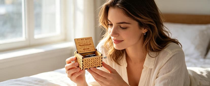 Music Box Gift for Wife - Romantic Birthday Valentine Anniversary Christmas to My Wife Gifts from Husband Boyfriend Love Women Girl Girlfriend Wooden Hand Crank Musical Box Play You are My Sunshine