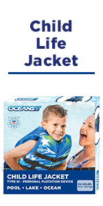 Aqua Oceans 7 Life Jacket for Kids - US Coast Guard Approved Life Vest for Infant, Child & Youth Boys and Girls, Open-Side PFD for Boating, Swimming & Water Sports