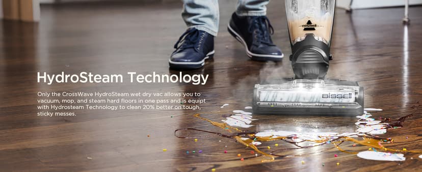 BISSELL® CrossWave® HydroSteam™ Wet Dry Vac, Multi-Purpose Vacuum, Wash, and Steam, Sanitize Formula Included, 35151