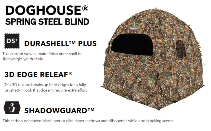 Ameristep Doghouse Run & Gun Hunting Blind | Lightweight 2 Person Ground Blind in Mossy Oak Break-Up Country, One Size