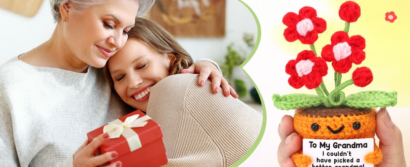 I Love You Crochet Flower Decor for Great Grandma Gigi Nana from Granddaughter Grandson Grandkids Grandparents Day Agantree art Grandma Gifts for Grandma Christmas Birthday Thanksgiving B0F626T63Q