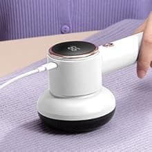Fabric Shaver Lint Remover for Clothes with 2 Speeds, Digital Display, 6 Leaf Blades, USB Rechargeable Sweater Defuzzer to Remove Pilling Fuzz Ball for Furniture, Couch, Coat.