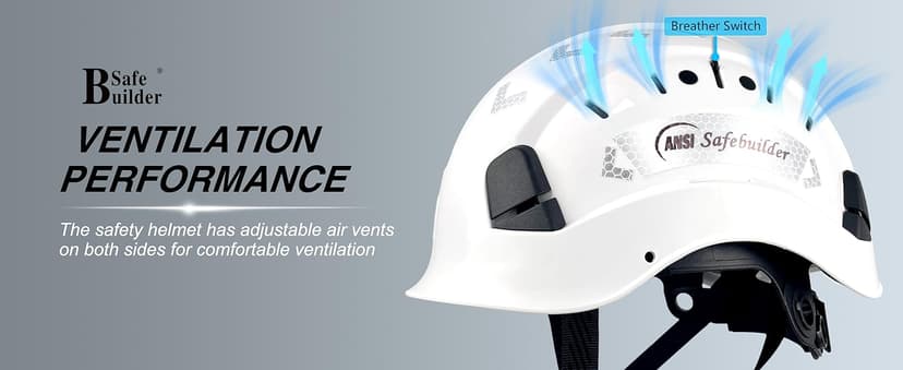 Construction Safety Helmet ABS Hard Hat Adjustable Ventilation System Hardhats Industrial Work Head Protection for Men Certified ANSI/ISEA Z89.1