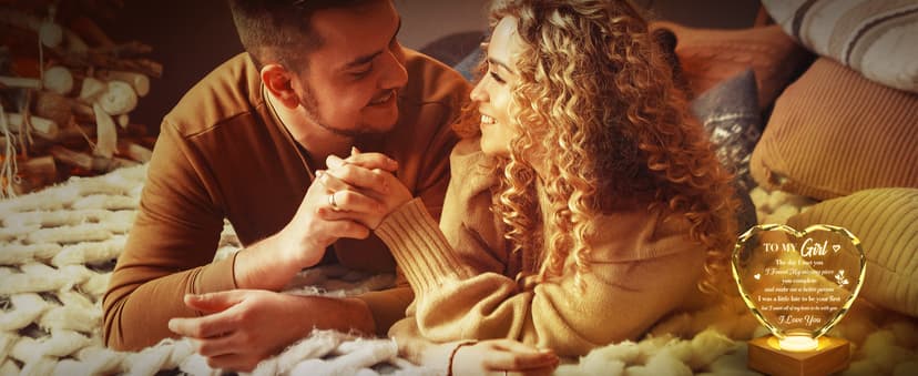 to My Girl Gifts 3D Illusion Lamp for Girlfriend, Engraved Crystal Night Light Presents, Birthday Anniversary Christmas Valentines Day Gifts for Girlfriend Wife from Husband Boyfriend