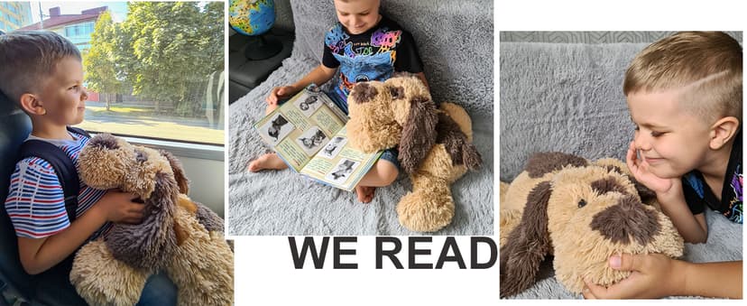 WEIGEDU Floppy Stuffed Dog Puppy Plush Toy, Huggable Beagle Labrador Retriever Stuffed Animal Dogs for Kids Girls Boys Baby Birthday Gift, 20 inch, Brown