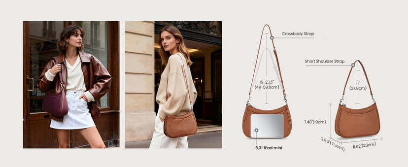 befen Genuine Leather Crossbody Bags for Women Anti Theft Shoulder Purse Trendy Hobo Bag with RFID Womens Handbag Purse