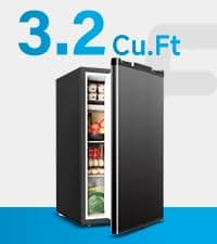 Feelfunn Mini Fridge with Freezer - 3.2 Cu.Ft Single Door Mini Refrigerator with Adjustable Thermostat, Small Fridge for Bedroom, Apartment, Dorm - Black