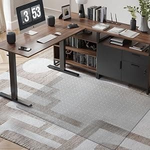 Azadx Chair Mat for Carpet 60"x 46" Large Office Chair Mat for Carpeted Floors, Carpet Protector Floor Mats on Low Pile Carpets Easy Glide Rolling Plastic Desk Computer Chairs Mats for Home