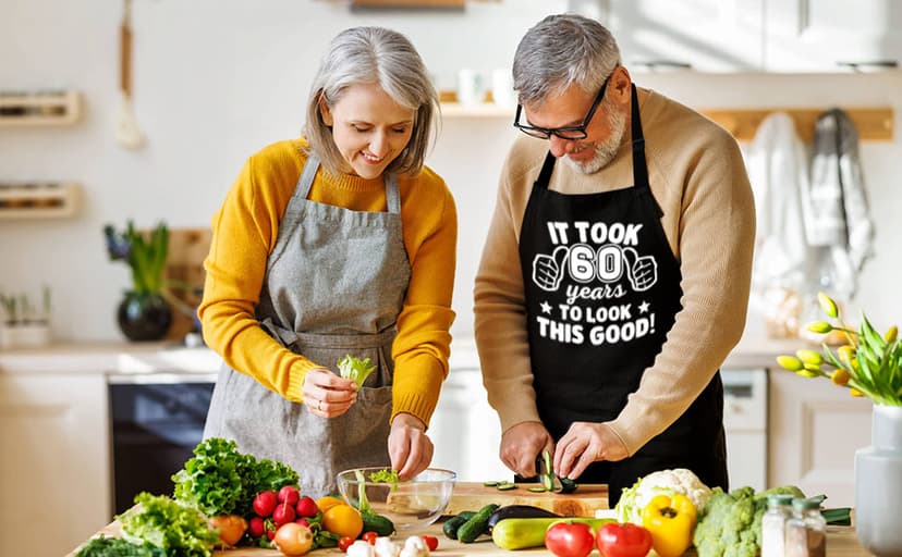 30th 40th 50th 60th 65th 70th 75th Birthday Gifts for Men, Chef Aprons for Men with 3 Pockets