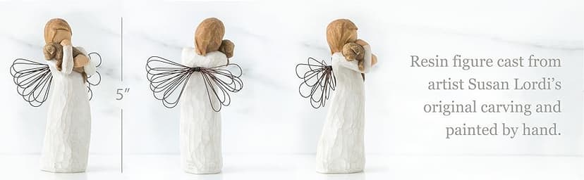 Willow Tree Angel of Friendship, for Those who Share The Spirit of Friendship, Angel Carrying Dog as Reminder of Loyal Pets and Friends, Present and Past, Sculpted Hand-Painted Figure