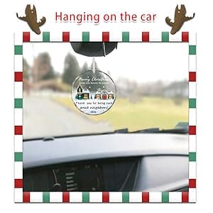 Christmas Ornaments 2025,Neighbor Gifts Merry Christmas from Our House to Yours Ornament Funny Glass Xmas Tree Decorations Neighbor Gift Ideas for Neighbors Best Friends Women Boyfriend Girlfriend