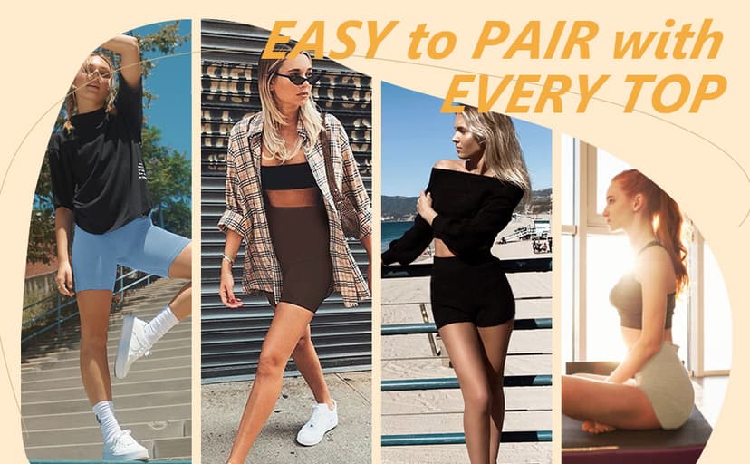 TNNZEET 7 Pack Biker Shorts for Women - 5''/8''/3'' High Waisted Workout Tummy Control Spandex Gym Shorts for Yoga Athletic