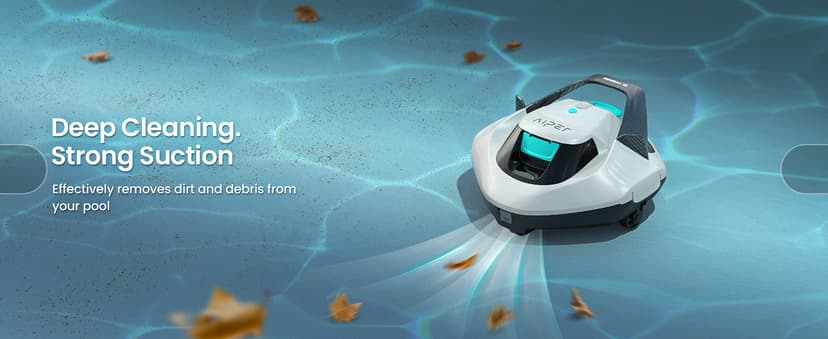 AIPER Cordless Robotic Pool Cleaner, Pool Vacuum Lasts 90 Mins, LED Indicator, Self-Parking, Ideal for Above-Ground Flat Pool up to 860 sq.ft