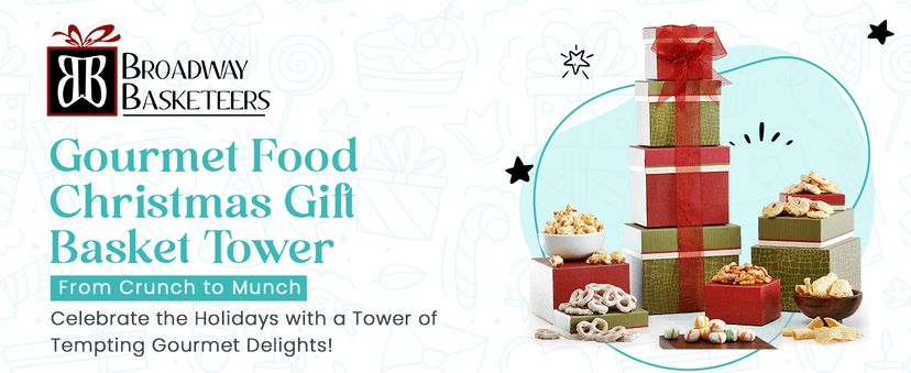 Broadway Basketeers 4 Box Gourmet Food | Tower Snacks | for Women, Men, Families, College – Delivery for Holidays, Appreciation, Thank You, Christmas, Corporate, Get Well Soon Care Package