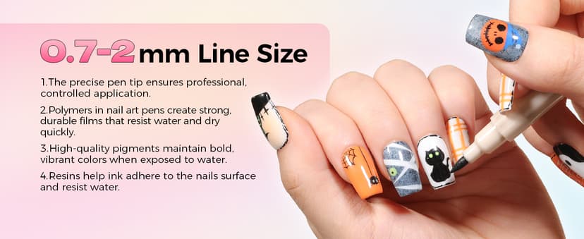Quick-Dryings, Nail Marker for DIY Paint/Dotting/Liner, Home & Salon Manicure Tools, Great Gift, Non-Toxic, Beginner Friendly Nail Art Pens,12 Colors 0.7mm 3D Nail Polish Pens for Women B0DXKKV1GR