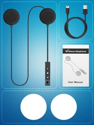 MAXTO Motorcycle Helmet Bluetooth Headset Outdoor Hands-Free Speaker Bluetooth 5.3 EDR Wireless Motorcycle Headset Automatic anwser High Sound Quality Headphone(Earpiece Thickness: 0.55 in)