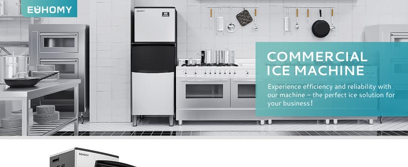 EUHOMY Commercial Ice Maker Machine 400Lbs/24H,ETL Approval, Industrial Ice Machine, 250Lbs Storage, Ice Ready in 11-20min, Stainless Steel Ice Maker for Bar/Cafe/Restaurant/Business