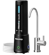Waterdrop 15UC-UF 0.01 μm Inline Water Filter for Refrigerator, 2 Years, In Line Water Filter for Icemaker, Ideal for Ice Maker, RV, Refrigerator, 1/4 inch Direct Connect, NSF/ANSI 42 Certified