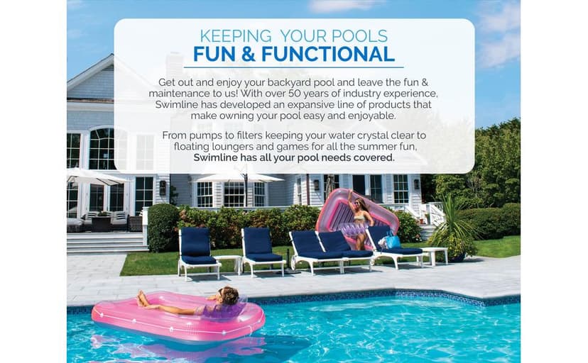 SWIMLINE HYDROTOOLS Manual Vacuum Head Attachment For Inground & Above Ground Pools |Weighted Flexible Swimming Pool Vac Head Rectangle Shape W/ Wheels| Swivel Hose 1-1/4 or 1-1/2’’| Clean 8150