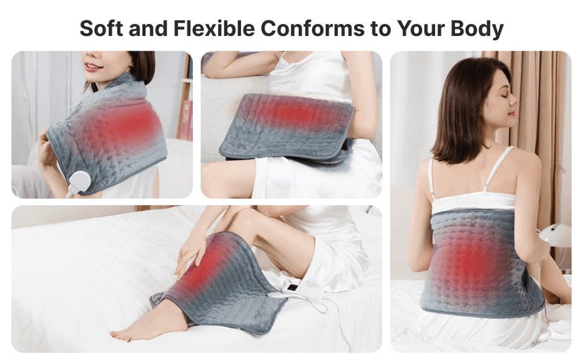 Heating Pad for Back, Neck, and Shoulder Pain Relief, Electric Heat Pad with 6 Heat Levels, Moist Heat Option, Auto Shut-Off, Birthday Christmas Gift for Women Men Mom Dad Grandma, Gift for her B0FL23X3DZ