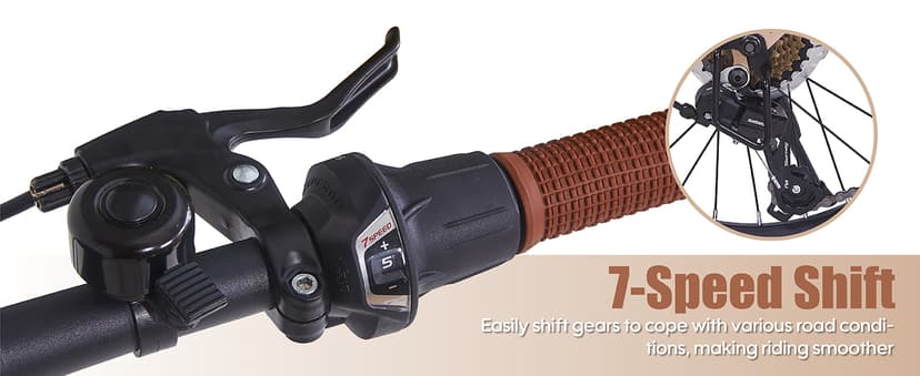 20 Inch Folding Bike for Adults, 7-Speed Foldable Bike for Women & Men, Foldable Bicycle with Dual Disc Brake, Portable Commuter City Bikes with Adjustable Saddle