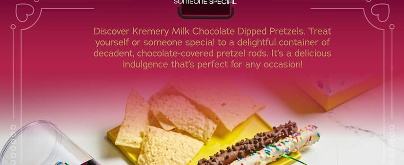 KREMERY Creamy Chocolate Cravings - Holiday Christmas Chocolate Covered Pretzel Rods Gift Basket, in Clear Tube (8 Pretzels, Assorted Sweet Toppings) Xmas Treats Food Arrangement, Kosher