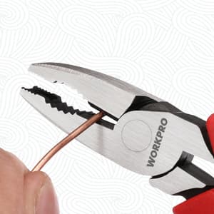 WORKPRO 6.5" Linesman S Screw Extractor Pliers(Combination Pliers) with Unique Non-slip Jaws, Stripped Screw Remover Tool, Lineman Plier for Quickly Removal of Damaged or Rusted Fasteners