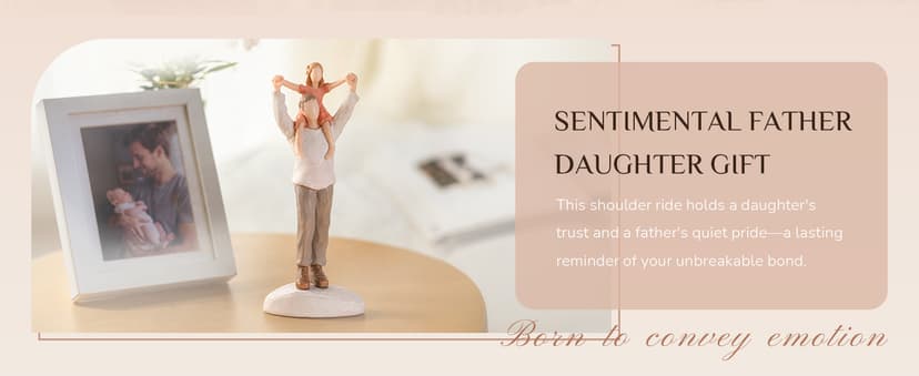 Hand-Painted Shoulder-Ride Sculpture in Gift Box for Father's Day, Birthdays, Christmas, Weddings and Home Display Storieme Father Daughter Figurine, Gift for Dad Birthday from Daughter B0F8V8VJNH