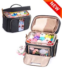 Crochet Bag and Tote - Corduroy Yarn Bag - Yarn Holder for Crocheting - Crochet Storage Bag for Crochet Hooks, Crochet Accessories, Knitting Bag for Crochet Lovers, Mother's Day Gift