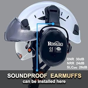 ANSI-Certified Industrial Safety Helmet RGS-6C with Adjustable Vents, 6-Point Suspension Hard Hats for Construction, Rescue, Outdoor Work