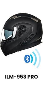 ILM Bluetooth Motorcycle Helmet Modular Flip up Full Face Dual Visor Mp3 Intercom FM Radio DOT Model 902BT/902BT PRO/902BT MAX