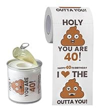 40th Birthday Gifts for Women, Men, Her, Him - Happy Prank Toilet Paper - 40th Birthday Decorations, Party Supplies Favors - 40 Years Old Funny Gag Gift Ideas, Novelty Bday Present for Friends, Family