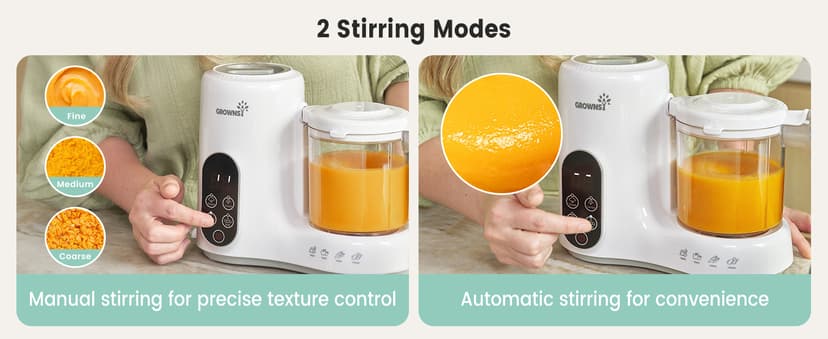 BPA-Free Elevated Steam Basket, Healthy Homemade Baby Food Purees, Starting Solids & BLW, Baby Feeding Essentials, 6+ Months Grownsy Baby Food Maker, Steamer & Blender Baby Food Processor, White B0DGL879NT