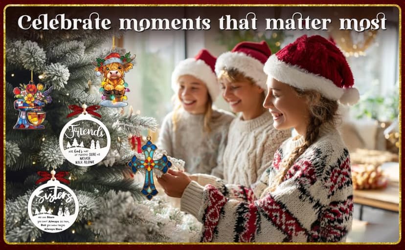 2 Layered Friendship Ornament For Women Friends, Christmas Ornaments 2026, Frienship Gifts Friendship Ornament, Christmas Friends Gift for Women B0DH4V9P1K