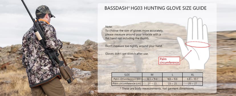 BASSDASH Men’s Insulated Mittens Winter Camo Hunting Gloves Water Resistant for Cold Weather Outdoor Activities HG04M