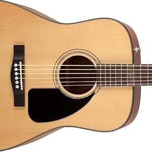 Fender Acoustic Guitar, with 2-Year Warranty, CD-60 Dreadnought V3 Classic Design with Rounded Walnut Fingerboard and Alloy Steel Strings, Glossed Black Finish, Spruce Top, Includes Hard-Shell Case