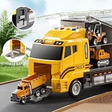 NIPLOOOW Kids Boys Construction Truck Vehicle Toy Set with Play Mat and Die-Cast Toy Car, Transport Carrier Truck for Kids 3-5, Birthday Gifts Toys for 3-8 Year Old Boys B0D7M51TRB