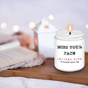 Homsolver Gifts for Women, Men, Friends, Sister, Bestie, Christmas Birthday Candles for Her Him, Unique Friendship Gift for Friend, Miss Your Face Scented Candle