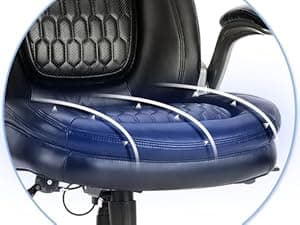 Executive Office Chair-Ergonomic Computer Desk Chair, High Back Leather Chair with Padded Flip-up Arms, Swivel Home Office Chair Upgraded Caster-Black