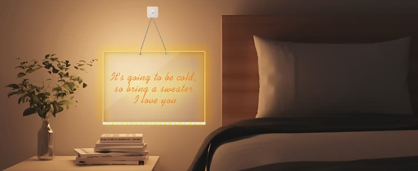 LED Note Board with Colors, 13.7"X10" 4 Modes & 7 Colors Acrylic Dry Erase Board with Light, Include Adapter, Hanging Chain, Led Drawing Board for Kids with Stand, 7 Markers, Spray Bottle