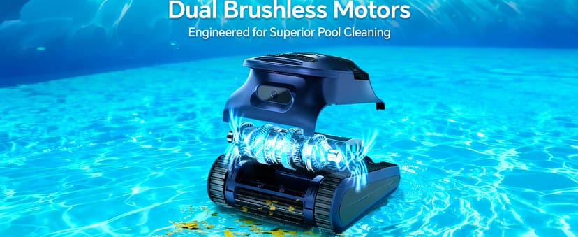 (2026 New) Robotic Pool Cleaner - Pool Vacuum 180W Brushless Motor, 48,000Pa Suction, Wall Climbing, AI-Powered Path Sonar Navigation, 3 Modes Robot for Inground & Above-Ground Pools Up to 2150 Sq. Ft