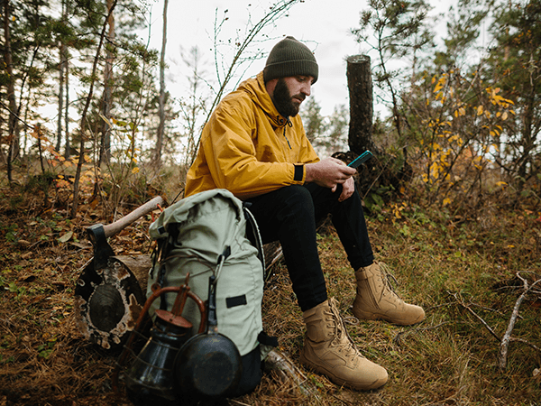 NORTIV 8 Mens Military Tactical Work Boots Hiking Side Zip Leather Outdoor Motorcycle Combat Boots Response