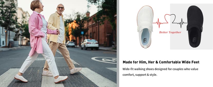 JOINFREE Diabetic Wide Walking Shoes for Women & Men with Adjustable Upper, Zero Drop Non Slip Casual Sneakers Comfortable for Edema, Arthritis, Swollen Feet & Elderly