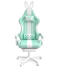Ferghana Gaming Chairs with Footrest,Computer Game Chair,Massage Gaming Chairs,Christmas,Xmas Gift,PC Gaming Chairs for Adults Teens for Gaming Live Streaming Room(Pink,Racing Version)