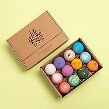 LifeAround2Angels Bath Bombs Gift Set 12 USA made Fizzies, Shea & Coco Butter Dry Skin Moisturize, Perfect for Bubble Spa Bath. Handmade Birthday Mothers day Gifts idea For Her/Him, wife, girlfriend